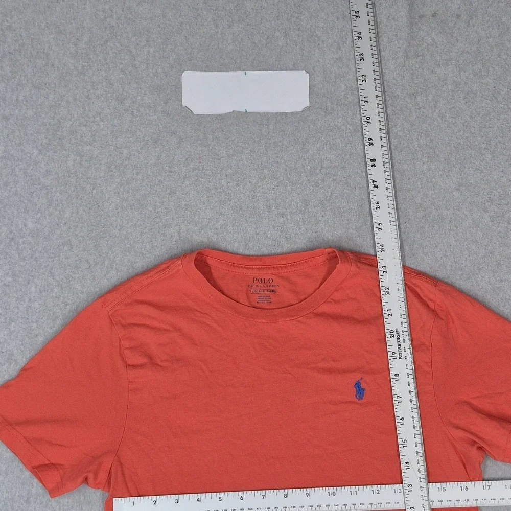 Polo Ralph Lauren Boys Shirt L/G (14-16) Orange Embroidered Logo Short Sleeve